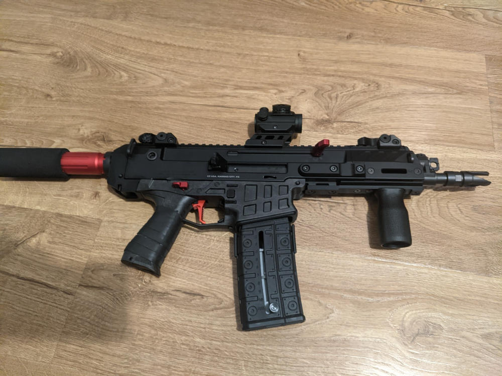 Strike Industries AR Carbine Length Pistol Receiver Extension Buffer Tube - Red - Customer Photo From kevin kawai