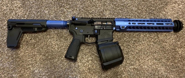 Strike Industries AR Carbine Length Pistol Receiver Extension Buffer Tube - Blue - Customer Photo From Shawn Johnson