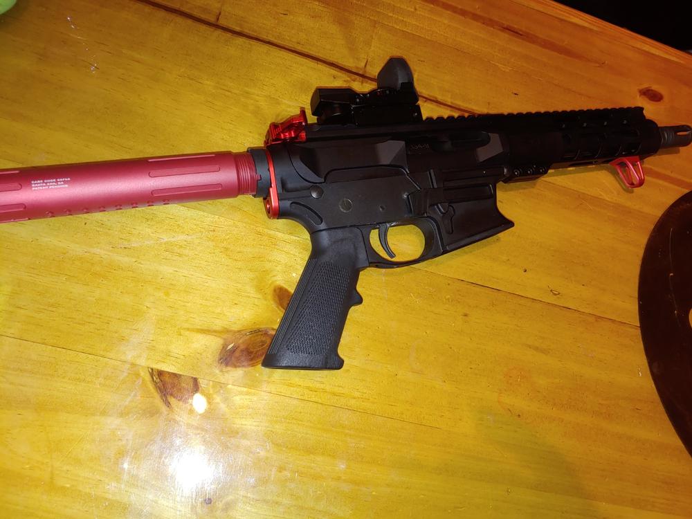 Strike Industries AR Carbine Length Pistol Receiver Extension Buffer Tube - Red - Customer Photo From Steven Donahue