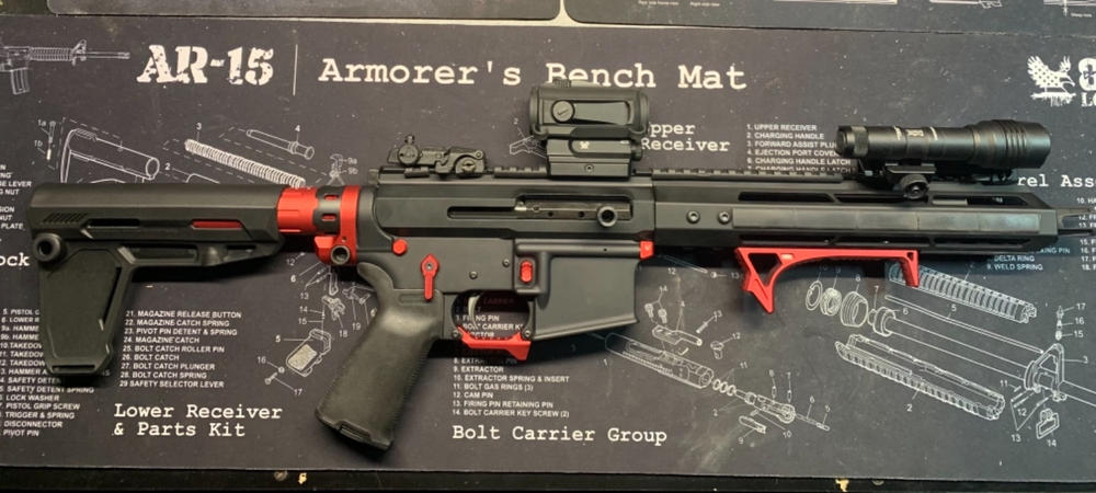 Strike Industries AR Short Pistol Receiver Extension Buffer Tube Kit - Red - Customer Photo From TJ Smith