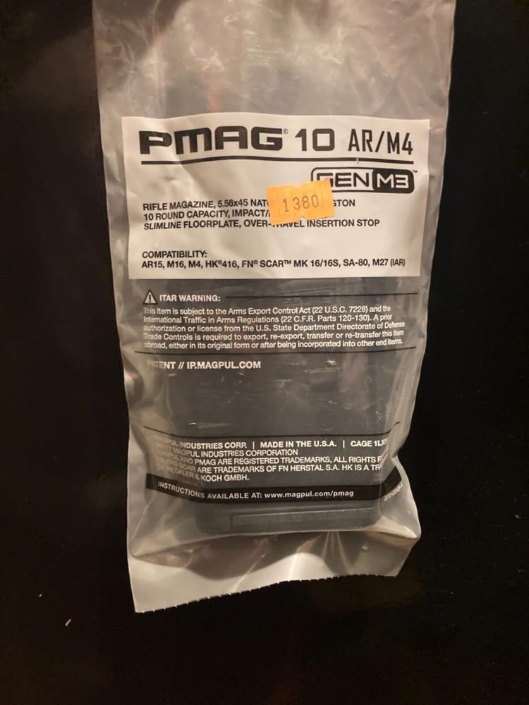 Magpul PMAG 5.56x45 10RD Gen M3 Black - Customer Photo From Richard Haley