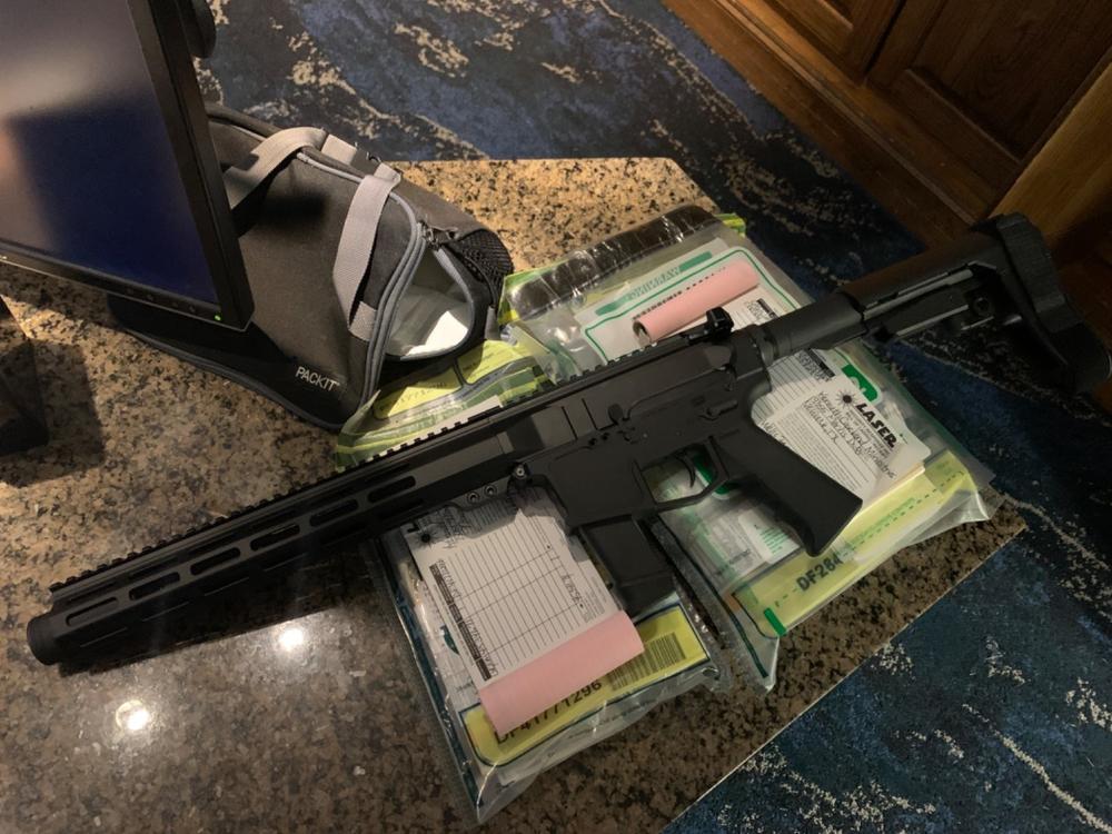 NBS AR-9 Slick Side Billet Receiver & M-LOK Handguard Combo - Customer Photo From CALEB MAYER