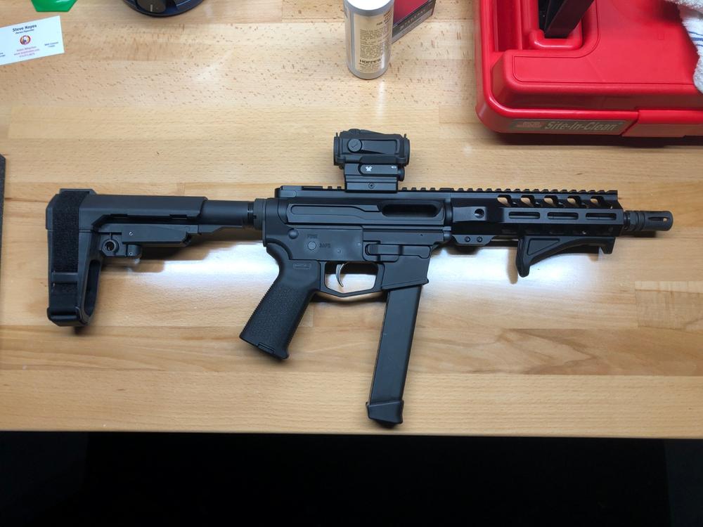 New Frontier Pistol Caliber Billet AR-9/45 Slick Side Upper with LRBHO - Customer Photo From Jeff Mezzullo