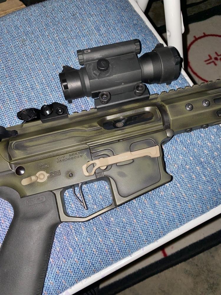 ODIN Works Extended Glock Magazine Release - New Frontier Style - FDE - Customer Photo From Matthew Leighton