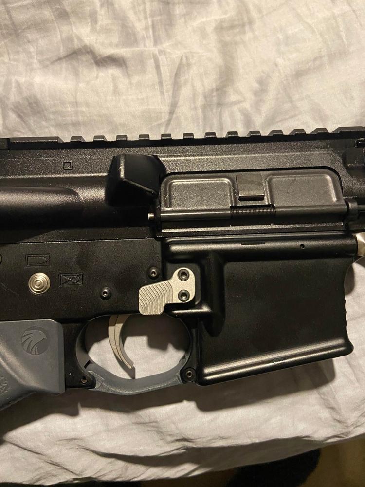 ODIN Works XMR Extended Mag Release - Silver - Customer Photo From AARON CROSS