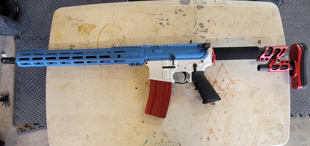 ODIN Works Zulu Adjustable Stock w/ Padded Pistol Buffer Tube and Back Plate - Red - Customer Photo From Paul Nicassio