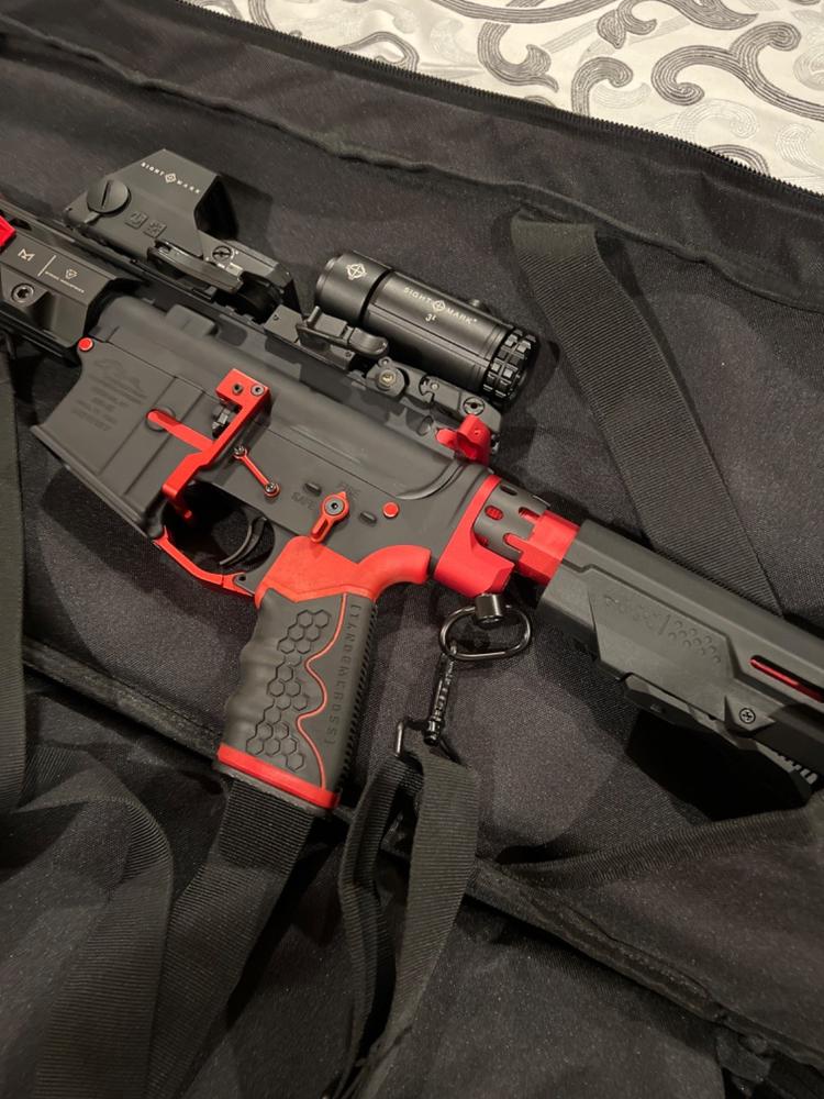 Strike Industries AR Receiver Enhanced Castle Nut with Extended QD Endplate - Red - Customer Photo From Wesley Lane