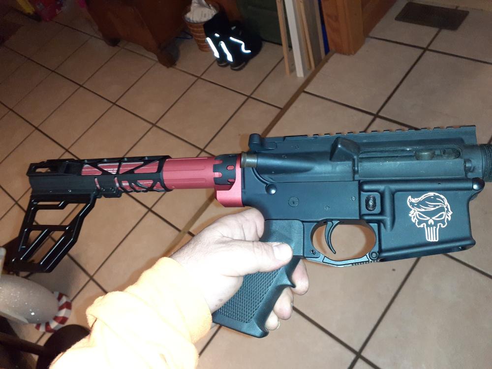 Strike Industries AR Receiver Enhanced Castle Nut with Extended QD Endplate - Red - Customer Photo From Brandon Bailey