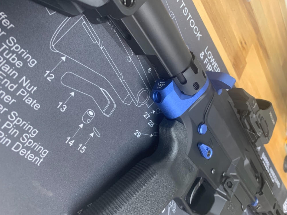 Strike Industries AR Receiver Enhanced Castle Nut with Extended QD Endplate - Blue - Customer Photo From Michael S.