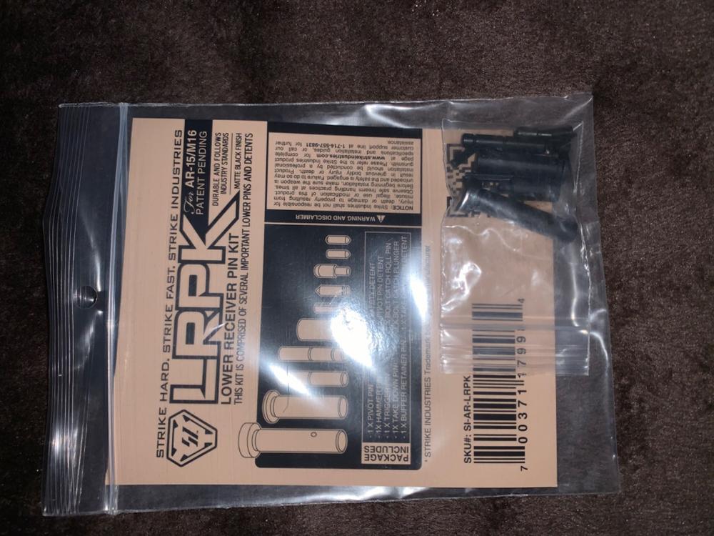 Strike Industries AR-15 Lower Receiver Pin Kit - Customer Photo From Joshua Thomas