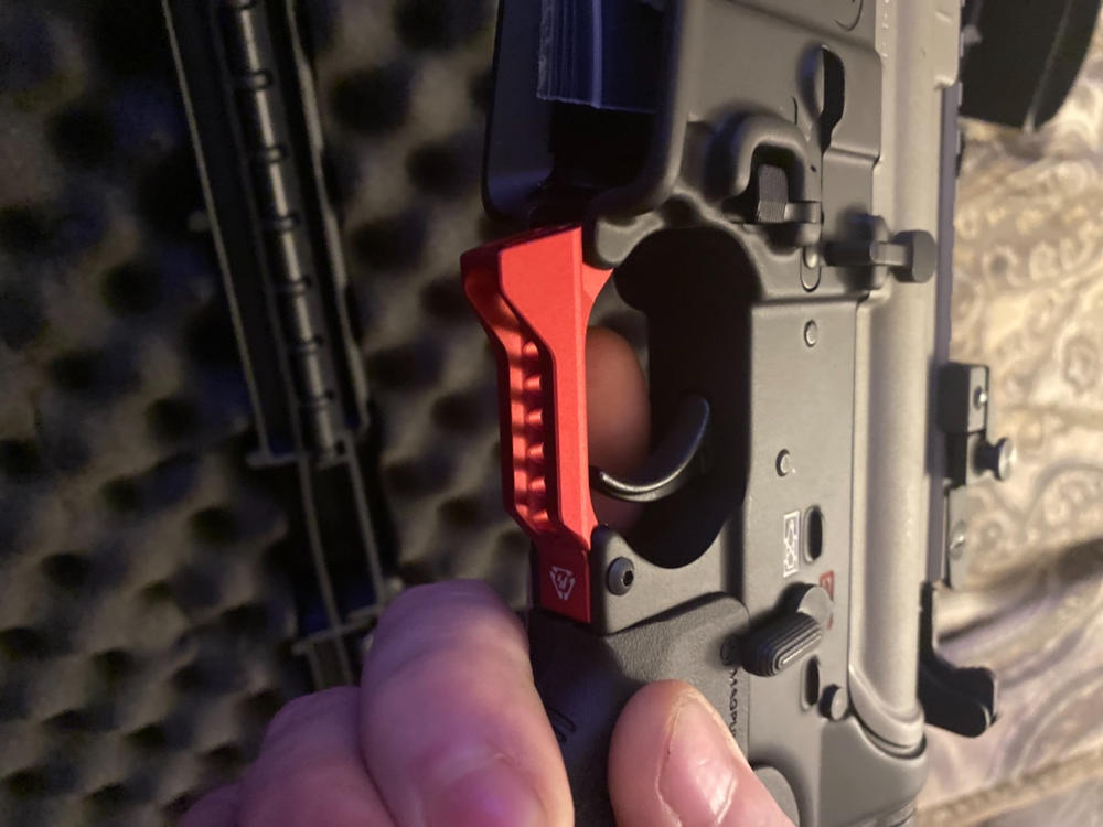 Strike Industries Billet Trigger Guard - Fang Style - Red - Customer Photo From Dell Munn