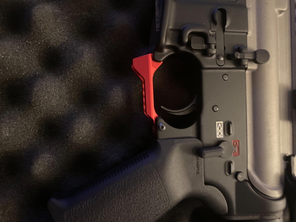 Strike Industries Billet Trigger Guard - Fang Style - Red - Customer Photo From Dell Munn