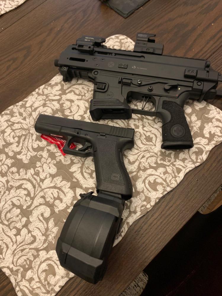 Magpul Industries PMAG D-50 9MM 50 Round Drum Fits Double Stack 9MM Glocks - Black - Customer Photo From Pat Moyes