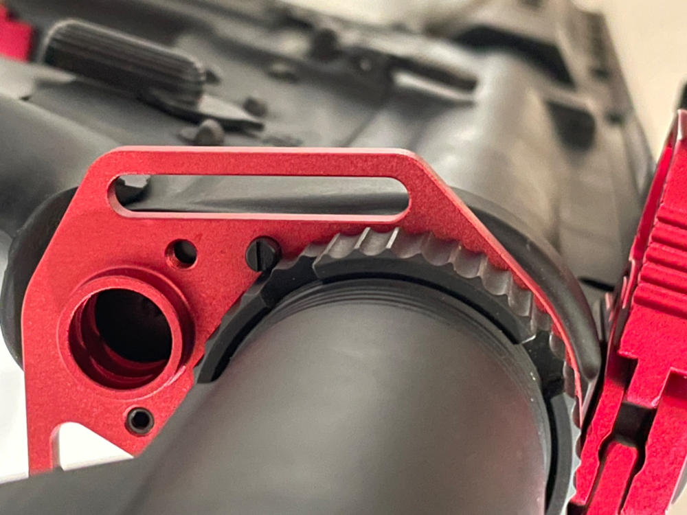 Strike Industries Multi-Function End Plate w/ Anti-Rotation Castle Nut - Red - Customer Photo From mike shiffer