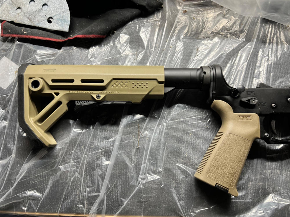 Strike Industries MOD-1 Stock (Black, FDE, Red, Blue) - FDE/Black - Customer Photo From Dan Kush