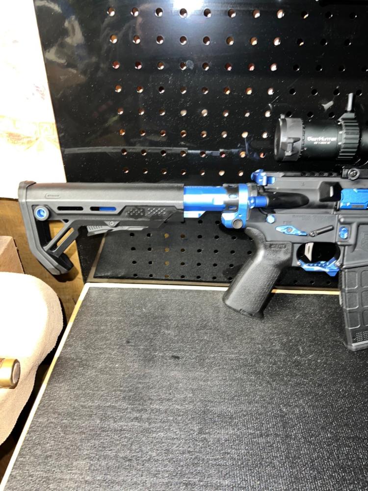 Strike Industries MOD-1 Stock (Black, FDE, Red, Blue) - FDE/Black - Customer Photo From Dan Kush