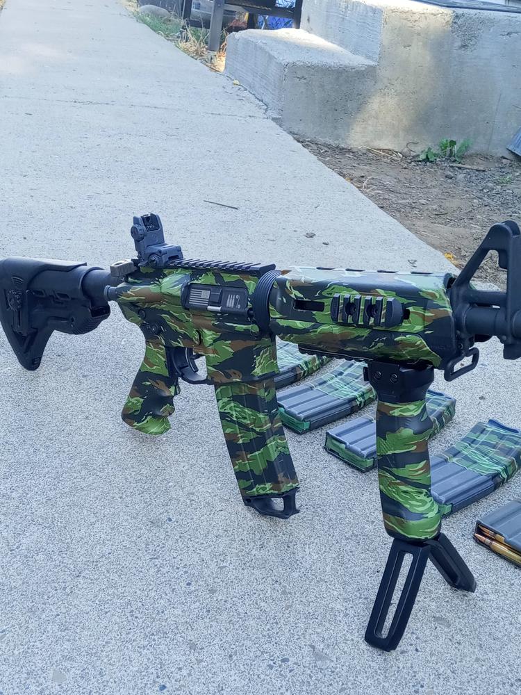 UTG D Grip with Ambi. Quick Release Deployable Bipod, Black - Customer Photo From John