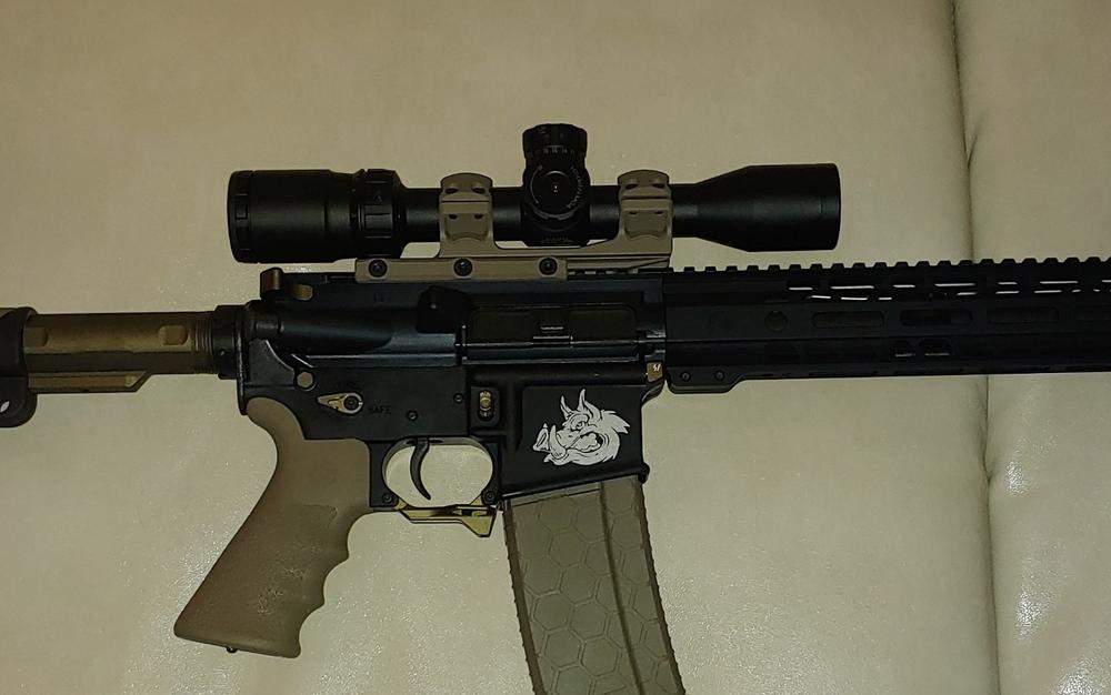 UTG ACCU-SYNC 1" Medium Pro. 50mm Offset Pic. Rings - FDE - Customer Photo From David Mckee