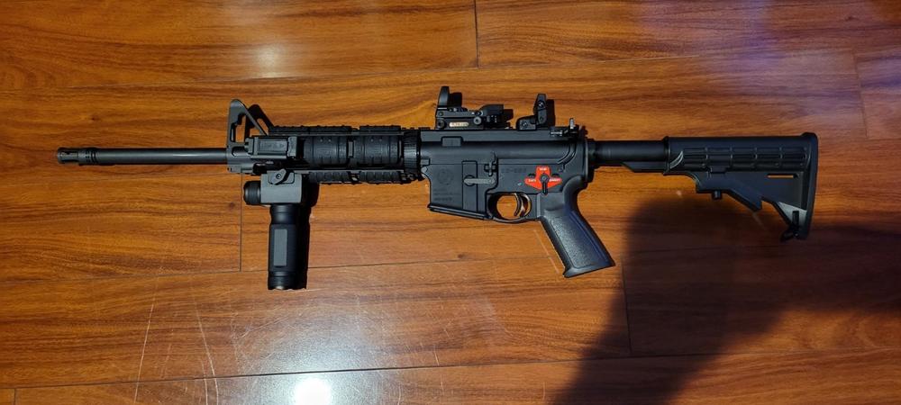 UTG PRO M4/AR-15 Car Length Drop-in Quad Rail with Extension - Customer Photo From Darrell Allen