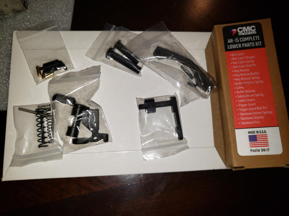 CMC Lower Receiver Parts Kit Minus FCG - Customer Photo From Jarret Martinez