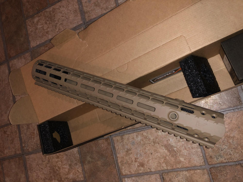 Aero Precision M5 (.308) Enhanced M-LOK Handguard, Gen 2 w/ BAR Barrel Nut - FDE - 15" - Customer Photo From Tony M.