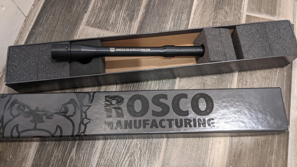 Rosco Manufacturing Bloodline 10.5" 5.56 M4 1:7 Twist Black Nitride Carbine Barrel - Customer Photo From Ryan Hanna