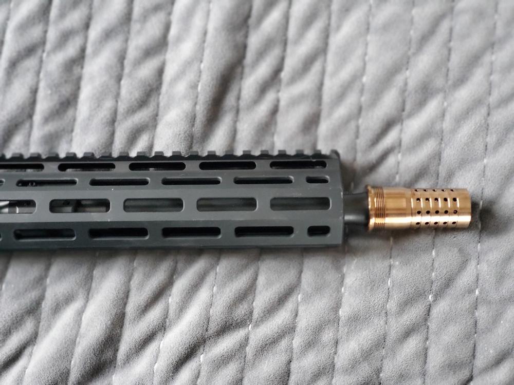 Q Cherry Bomb 8.6 BLK Muzzle Brake - M18-1.5 - Customer Photo From Terry Davison