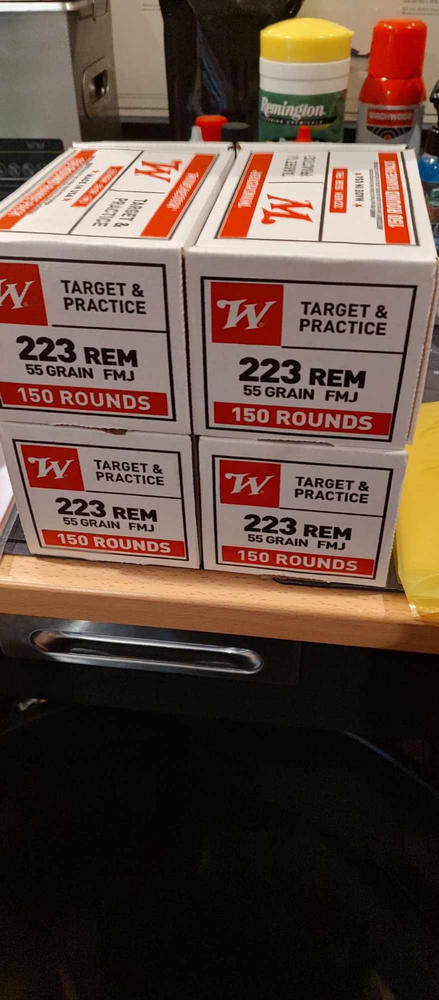 Winchester W223150 USA .223 Ammo 55 Grain FMJ USA White Box Rifle Ammo - 600 Rounds - Customer Photo From Brian Westerlund