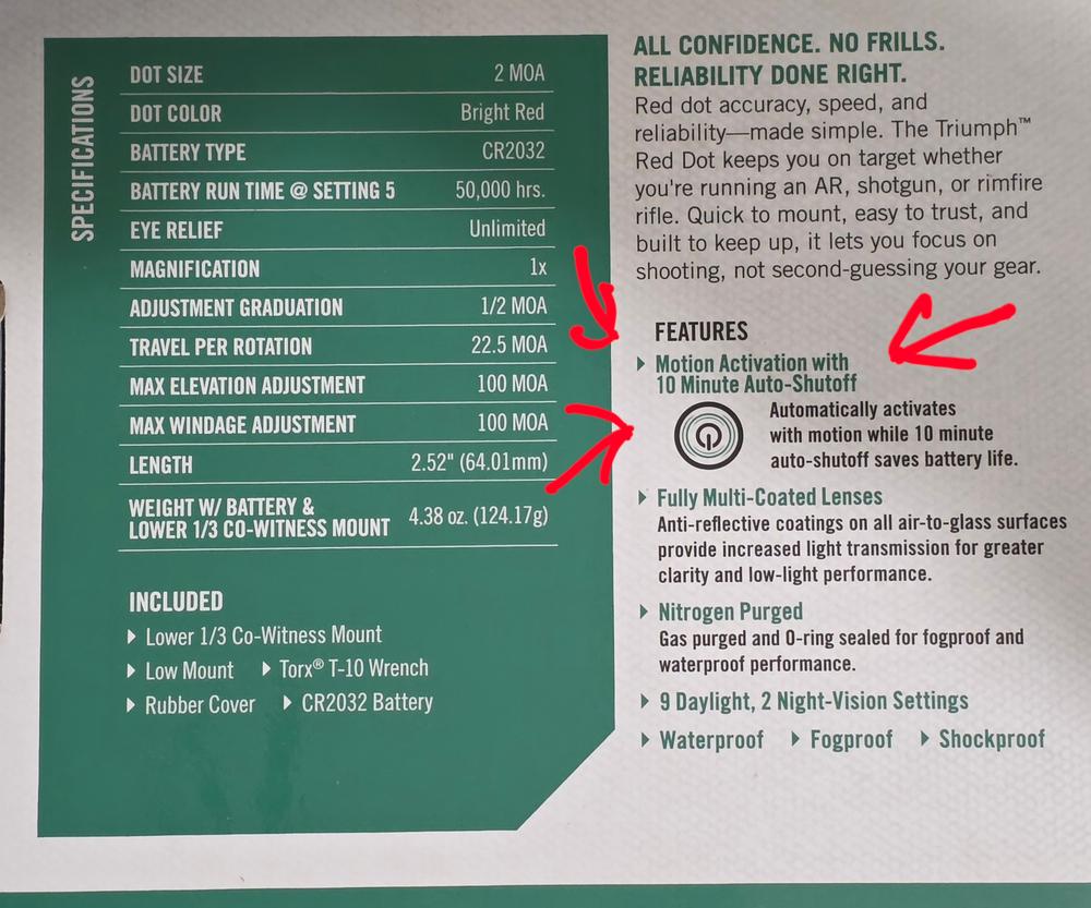 Vortex Triumph 2 MOA Red Dot Sight - Customer Photo From Sean