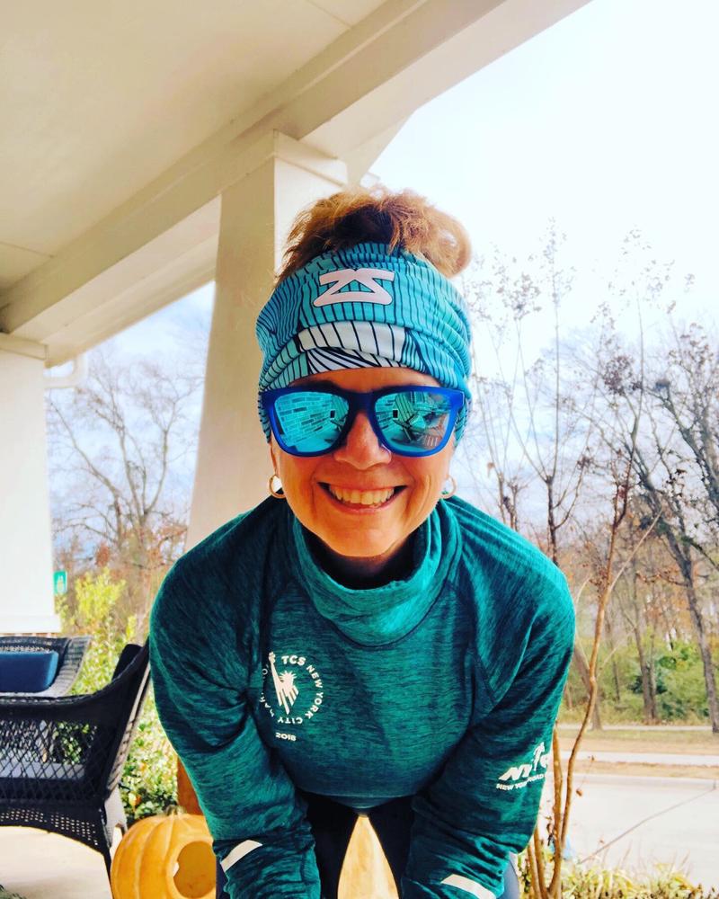 Abstract Waves Multi-Use Neck Gaiter & Headwear - Customer Photo From Nancy Morrissey