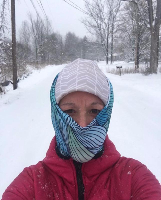 Abstract Waves Multi-Use Neck Gaiter & Headwear - Customer Photo From Crystal R.