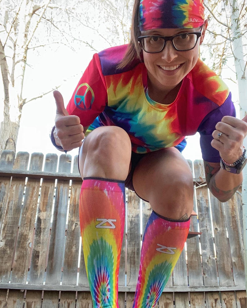 Tie Dye Compression Socks (Knee-High) - Customer Photo From Darcy Beck