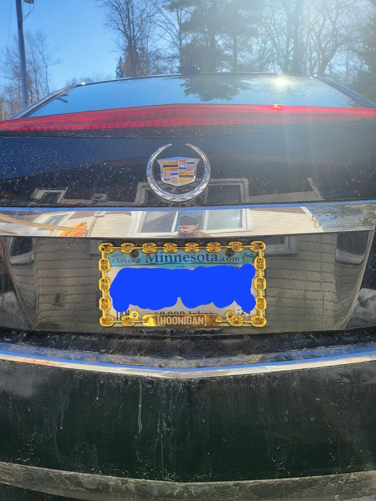 GOLDEN CHAIN License Plate Frame