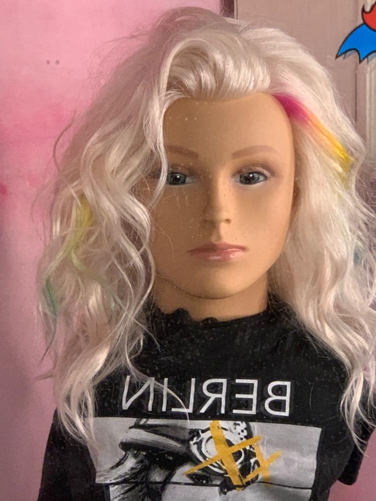 Bianca Platinum Blonde Human Hair Mannequin for color deposit - 15 inch hair - Customer Photo From Stephanie Agneta
