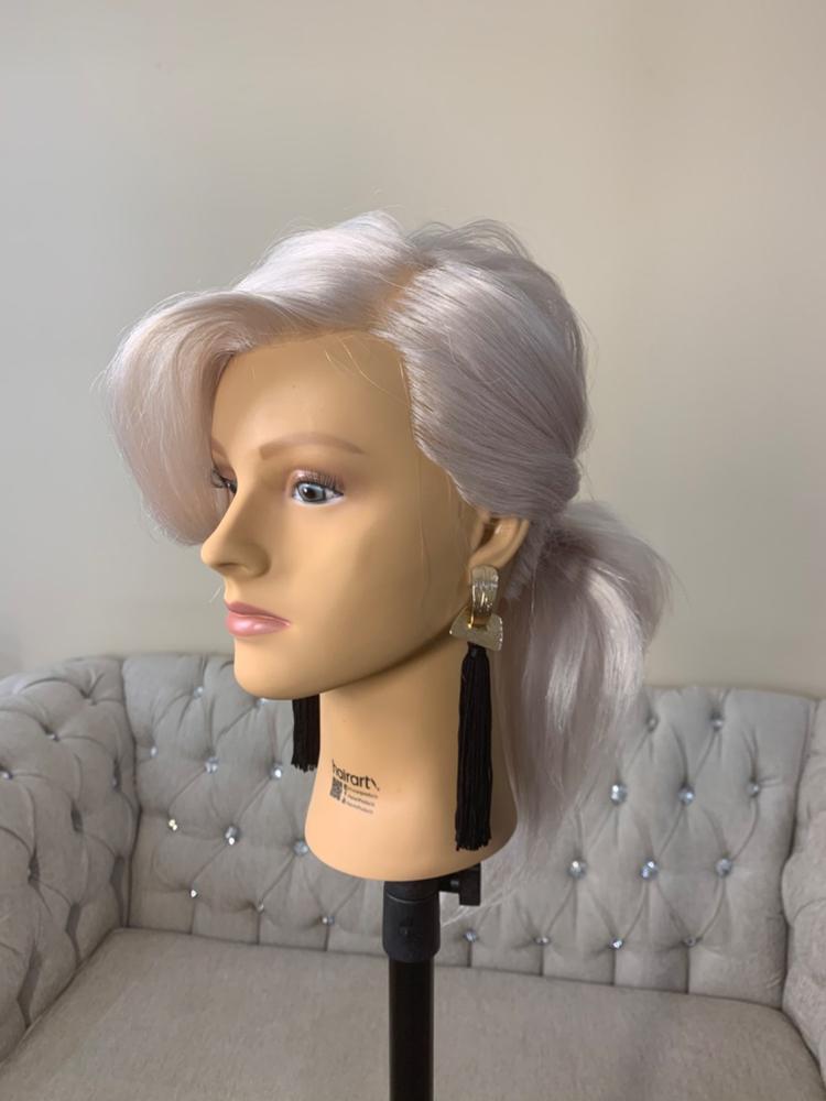 Bianca Platinum Blonde Human Hair Mannequin for color deposit - 17 inch hair - Customer Photo From Loona Alnodro