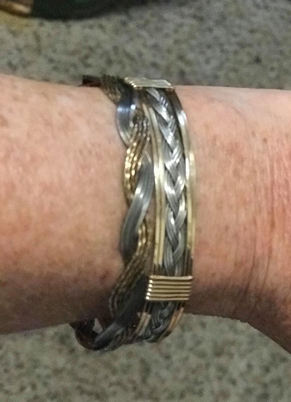 Two Tone Bangle Cuff Bracelet, Gold Filled and Sterling Silver - Customer Photo From Carol Gischia
