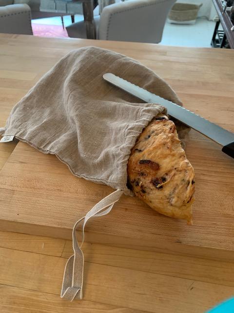 Orkney Linen Bread Bag - Customer Photo From Lisa Ferrero