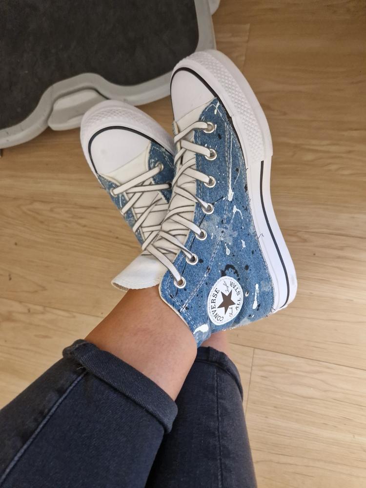 Converse All Star Platform Bianche in Jeans - Customer Photo From Ilenia M.