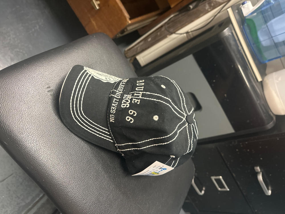 Route 66 Black Hat with Distressed Hole - Customer Photo From fetzum tomovic
