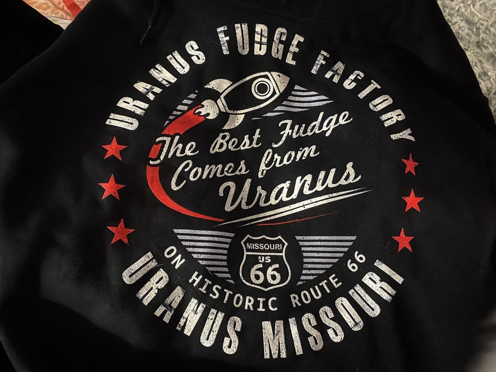 Uranus Fudge Factory Hoodie - Customer Photo From Heather Harbour
