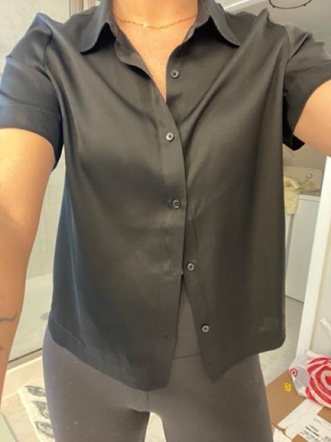 Washable Stretch Silk Short Sleeve Blouse - Customer Photo From Ashley