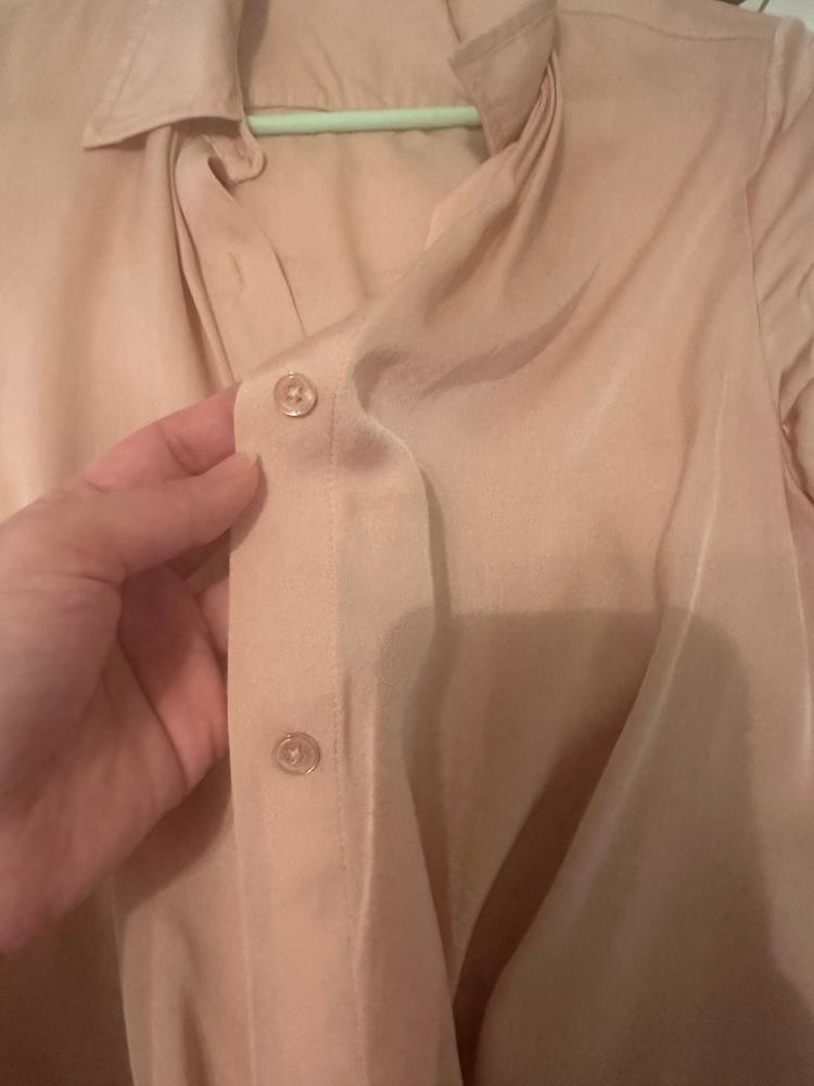 Washable Stretch Silk Short Sleeve Blouse - Customer Photo From Thu Le