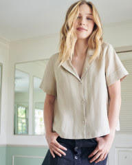 Women's 100% European Linen Short Sleeve Shirt