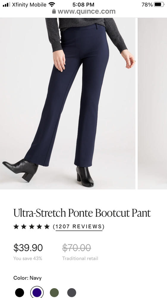 Ultra-Stretch Ponte Bootcut Pant - 30 inseam  Bootcut pants, Squat proof  leggings, Ponte pants