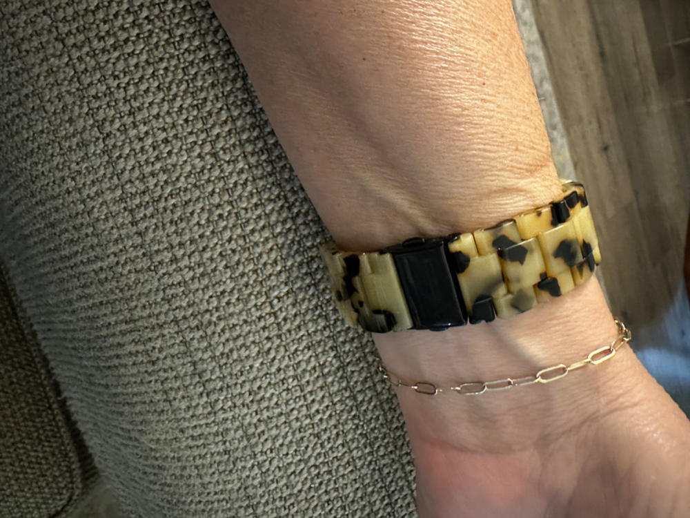 Plant-based Apple Watch Band Italian Acetate Tortoise Shell 