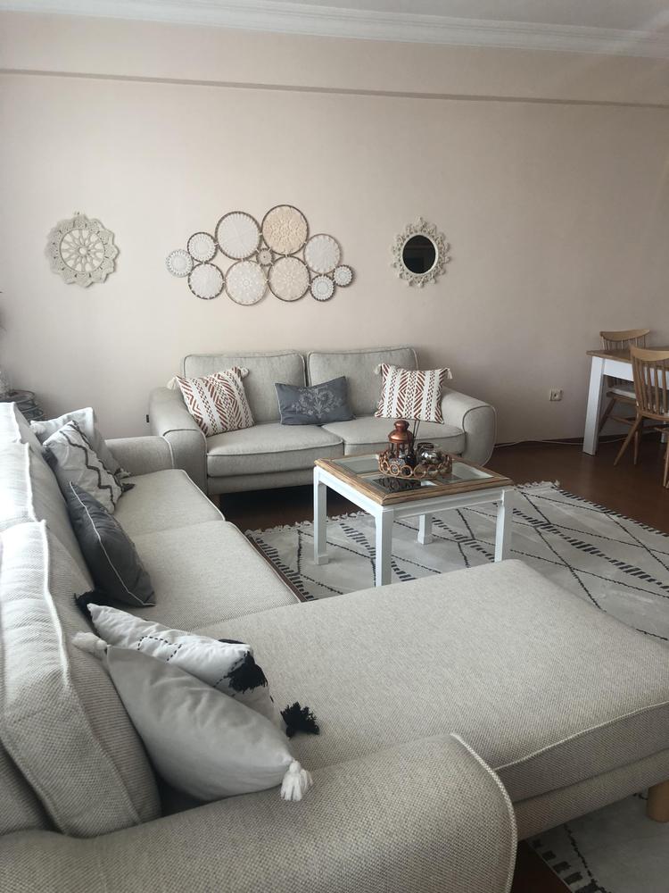 Klem İkili Koltuk Silindir Ahşap Ayak - Doğal Doku - Customer Photo From Zehra Durmaz