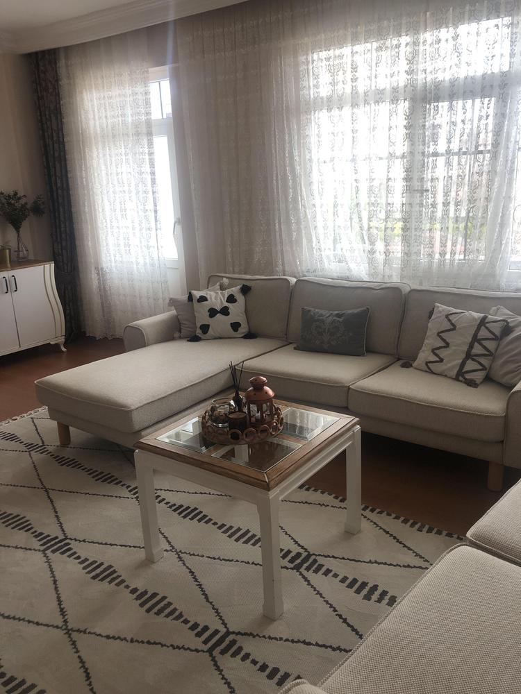Klem İkili Koltuk Silindir Ahşap Ayak - Doğal Doku - Customer Photo From Zehra Durmaz