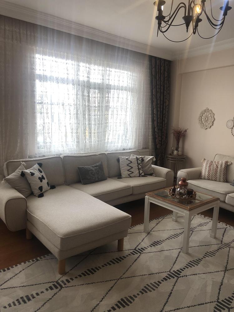Klem İkili Koltuk Silindir Ahşap Ayak - Doğal Doku - Customer Photo From Zehra Durmaz