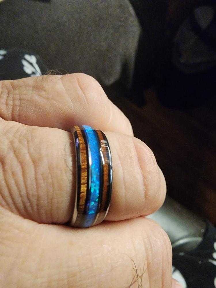 The Opal Wooden Barrel Ring