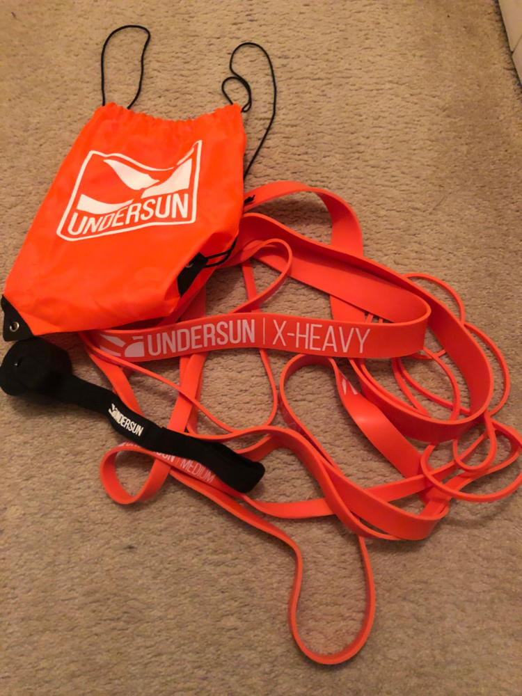 Undersun Fitness Full Resistance Bands Set Workout Anywhere, Anytime
